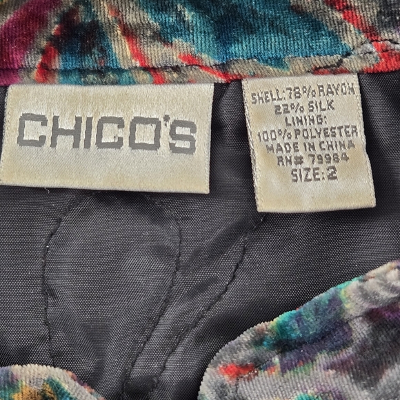 Chico's Colorful Floral Button Blazer Jacket Size:2 - Picture 4 of 11